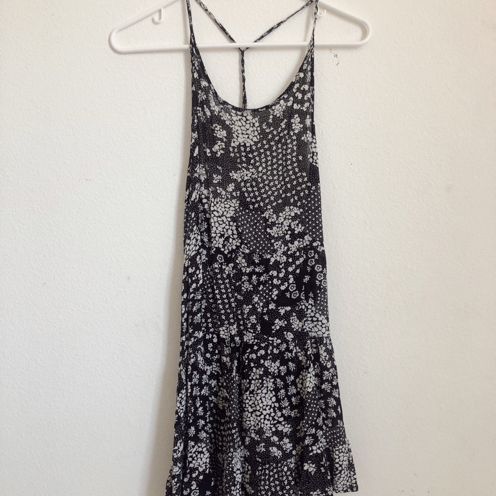 Black and white floral dress